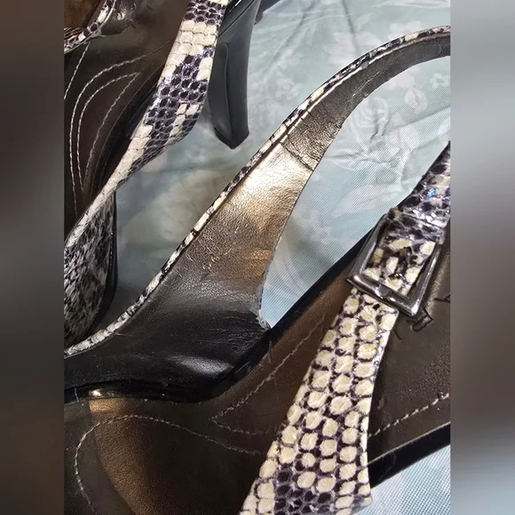 Tahari Snakeskin Patterned Slingback Heels Sexy Baddie Office Size 8.5 - Picture 4 of 8